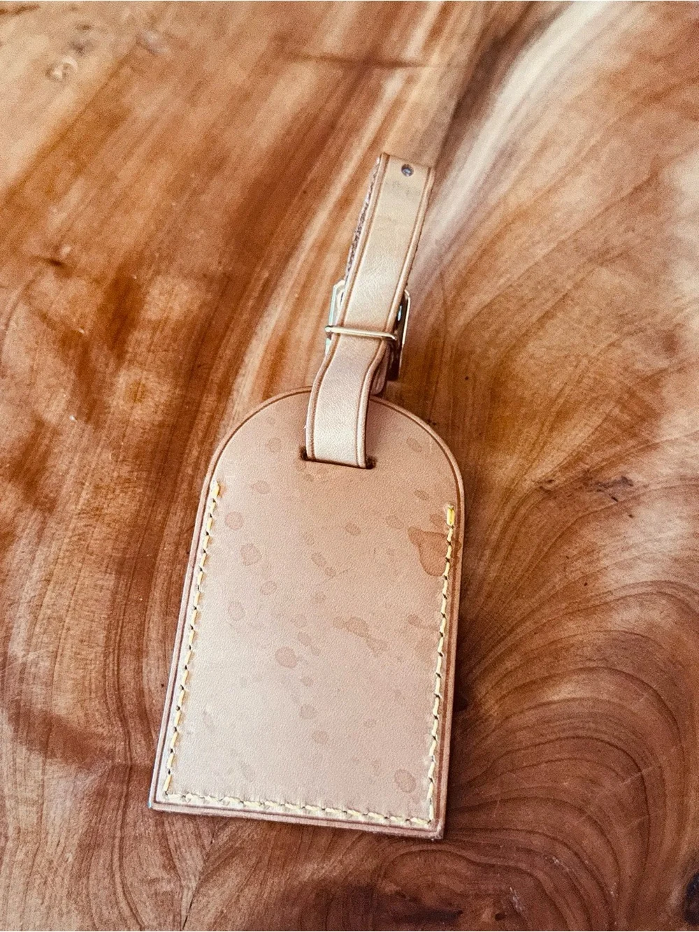 Louis Vuitton luggage tag leather made in France